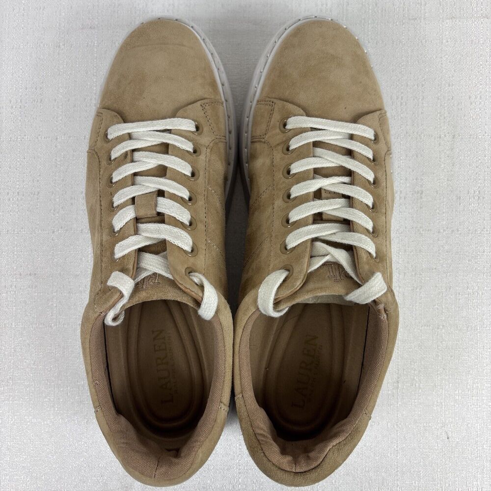 Lauren Ralph Lauren ANGELINE Brown Tan Suede Preowned Fashion Women's Size 8.5 - Picture 3 of 14